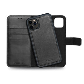 Wallet Magnet Magic  Leather Protective Slim Fit Wallet 2 in 1 Phone Case with Credit Card Slots for iPhone 11 Pro-Black