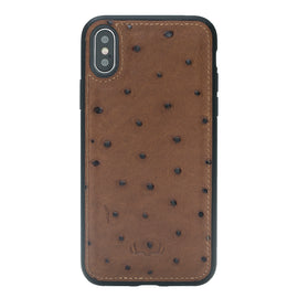 Flex Cover Leather Cases for iPhone X / XS - Ostrich Brown