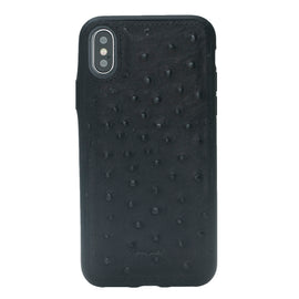 Flex Cover Leather Cases for iPhone X / XS - Ostrich Black
