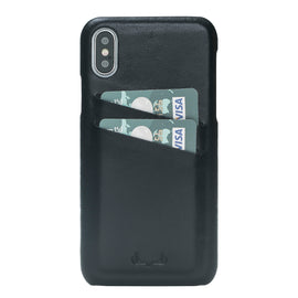Ultimate jacket Credit Card Leather Cases for iPhone X / XS - Rustic Black