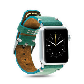 Leather Band for Apple Watch 38mm - Crazy Turquoise