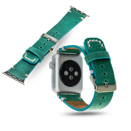 Leather Band for Apple Watch 38mm - Crazy Turquoise