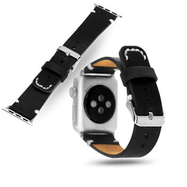 Leather Band for Apple Watch 42mm - Crazy Black