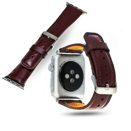 Leather Band for Apple Watch 42mm - Rustic Burgundy