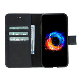 Wallet Magnet Magic  Leather Protective Slim Fit Wallet 2 in 1 Phone Case with Credit Card Slots for iPhone XS Max-Black