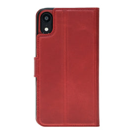 Wallet Magnet Magic  Leather Protective Slim Fit Wallet 2 in 1 Phone Case with Credit Card Slots for iPhone XR -Red