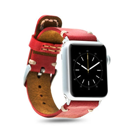 Leather Band for Apple Watch 38mm - Crazy Red
