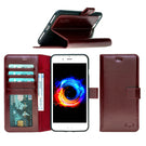 Leather Wallet Case with ID Window for iPhone 6 / 6S - Rustic Burgundy