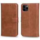 Wallet Magnet Magic  Leather Protective Slim Fit Wallet 2 in 1 Phone Case with Credit Card Slots for iPhone 11 Pro Max-Brown