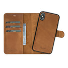 Magic Magnet Wallet Leather Cases for iPhone X / XS - Crazy Brown