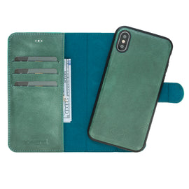 Magic Magnet Wallet Leather Cases for iPhone X / XS - Crazy Turquoise