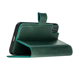 Magic Magnet Wallet Leather Cases for iPhone X / XS - Crazy Turquoise